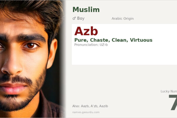 Azb Name Meaning — Pure, Chaste (Arabic Origin & Details)