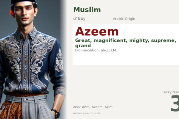 Azeem Name Meaning — Arabic Origin, Boy & Details (2025)