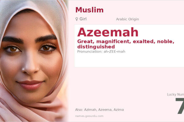 Azeemah Name Meaning — Arabic Origin, Girl & Details (2025)