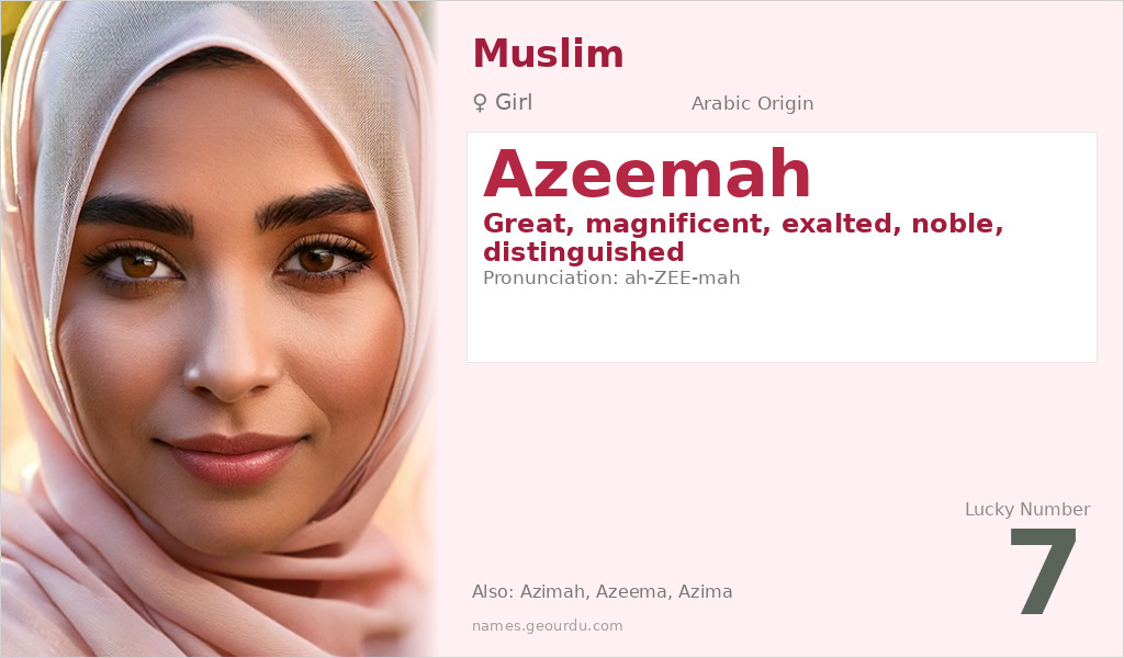 Azeemah Name Meaning and Details