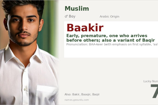 Baakir Name Meaning — Arabic Origin, Boy Name & Islamic Significance (2025)