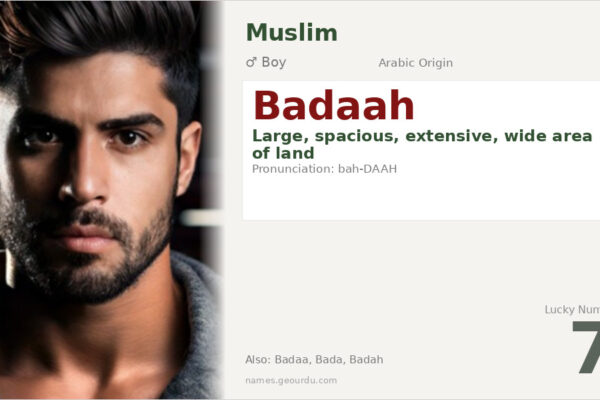 Badaah Name Meaning — Arabic Origin, Boy & Details (2025)