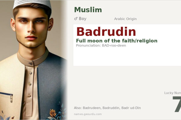 Badrudin Name Meaning — Arabic Origin, Boy Name & Details (2025)