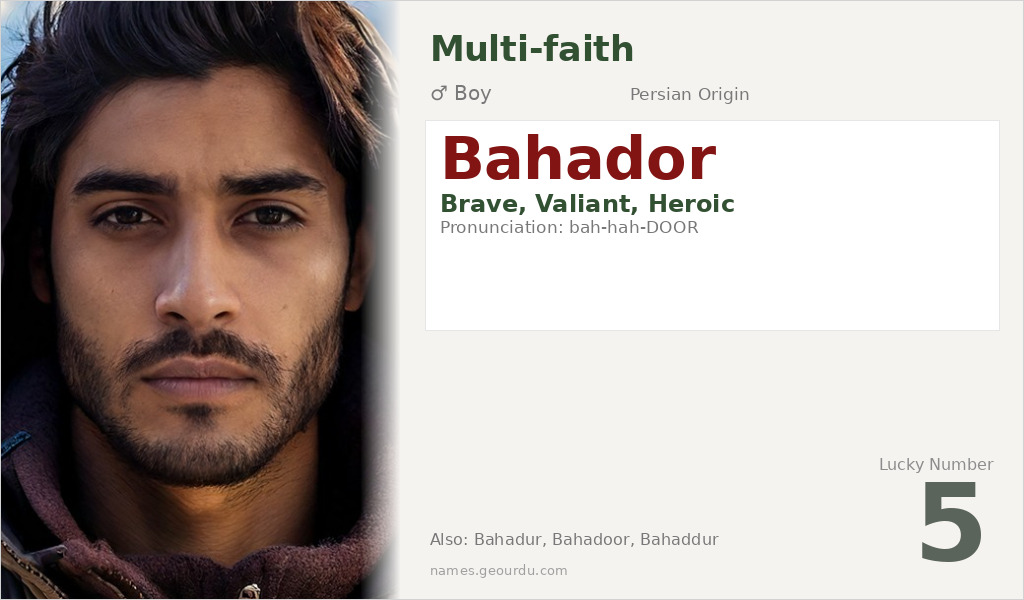 Bahador Name Meaning and Details