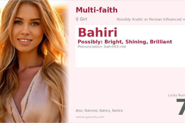 Bahiri Name Meaning — Origin, Gender & Details (2025)