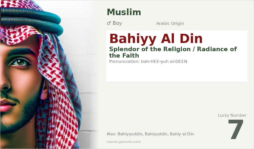 Bahiyy Al Din Name Meaning and Details