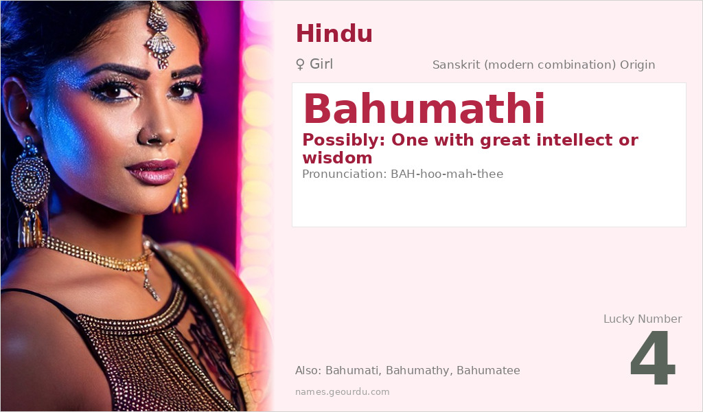 Bahumathi Name Meaning and Details