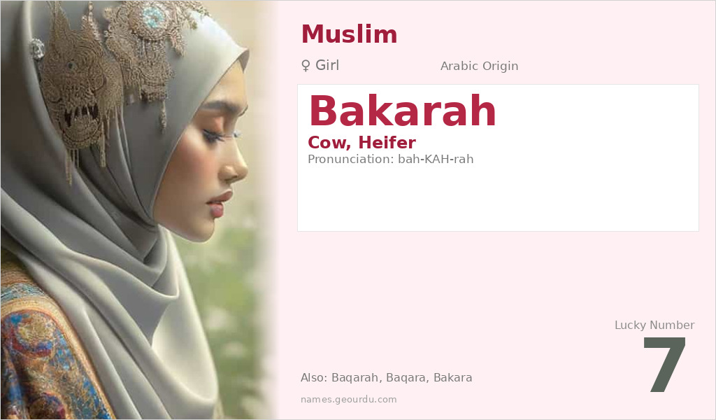 Bakarah Name Meaning and Details