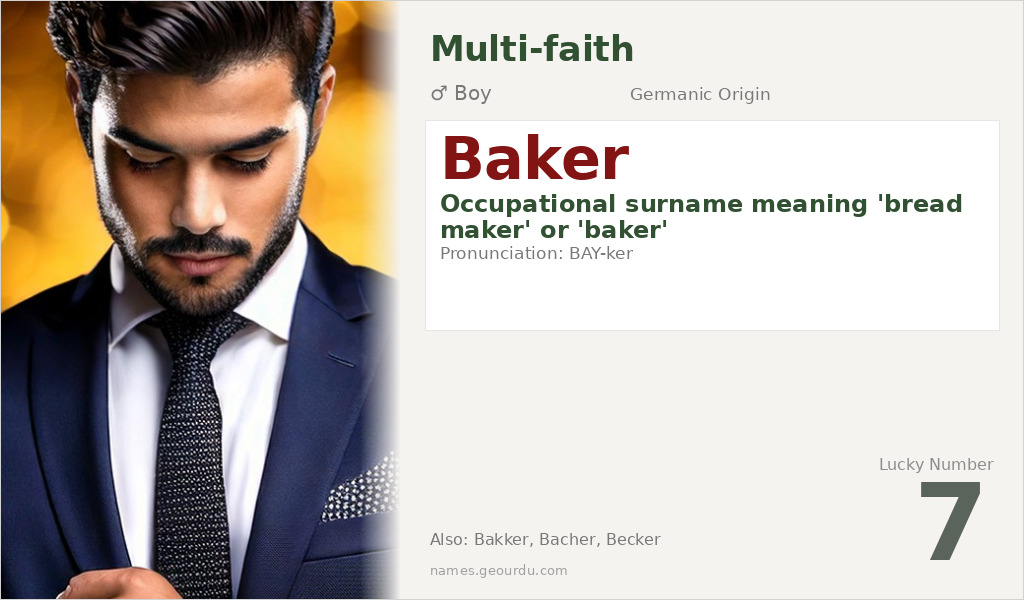 Baker Name Meaning and Details