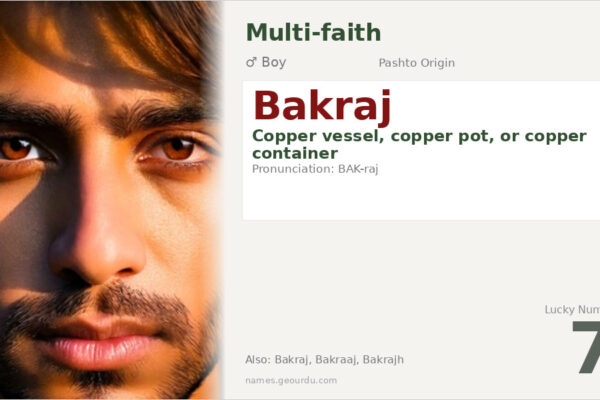 Bakraj Name Meaning — Pashto Origin, Copper Vessel & Cultural Significance