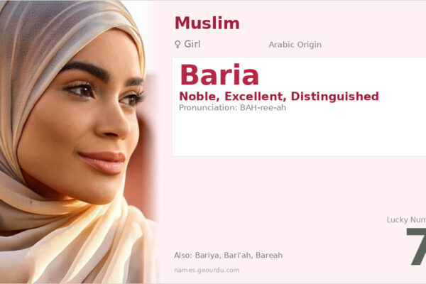 Baria Name Meaning — Arabic Origin, Girl Name & Details (2025)