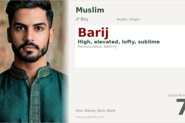 Barij Name Meaning — Arabic Origin, Boy Name & Details (2025)