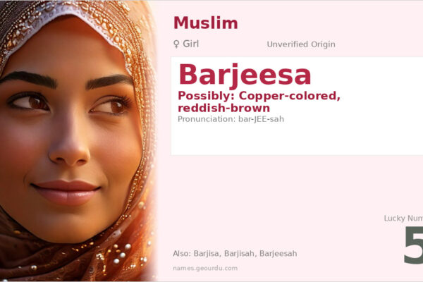 Barjeesa Name Meaning — Origin, Gender & Details (2025)