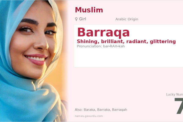 Barraqa Name Meaning — Arabic Origin, Girl Name & Details (2025)