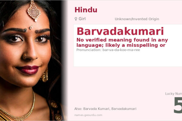 Barvadakumari Name — Meaning, Origin & Facts (2025)