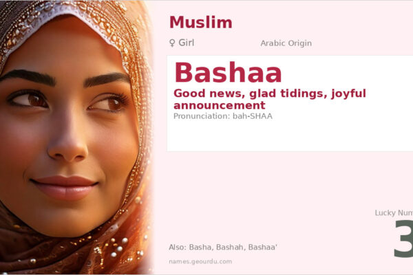 Bashaa Name Meaning — Arabic Origin, Girl Name & Details (2025)