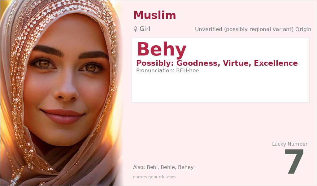 Behy Name Meaning and Details
