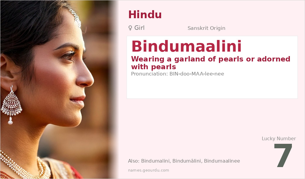 Bindumaalini Name Meaning and Details