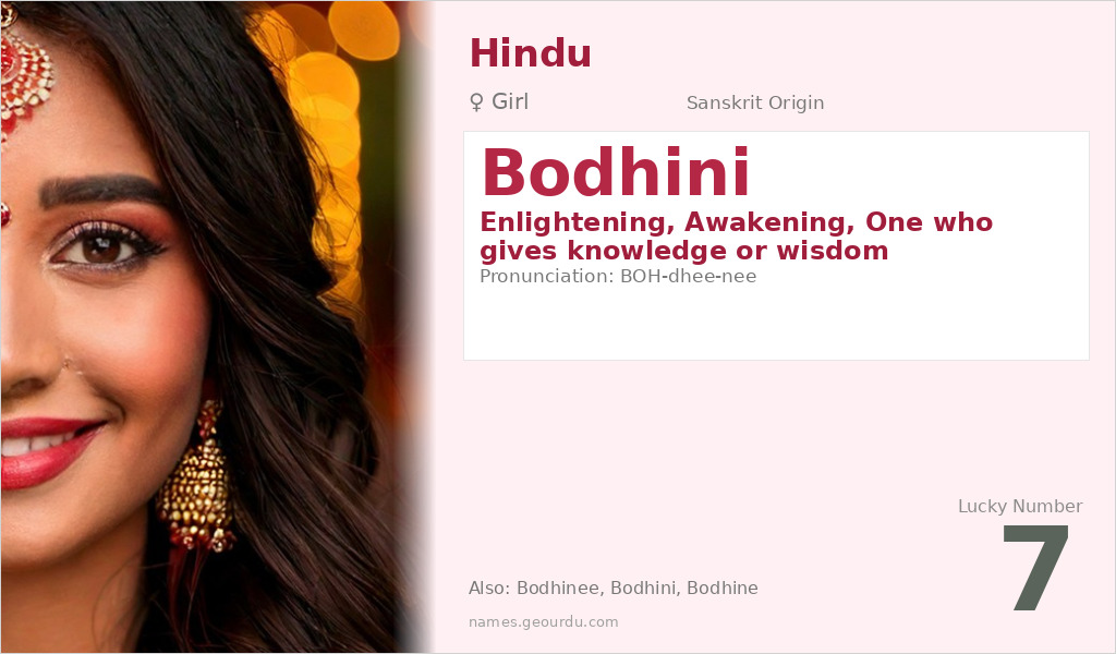 Bodhini Name Meaning and Details