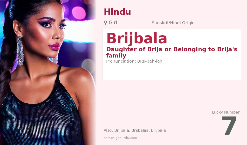 Brijbala Name Meaning and Details