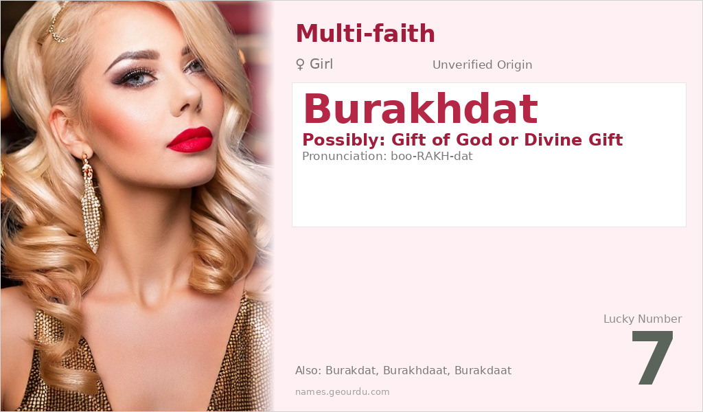 Burakhdat Name Meaning and Details