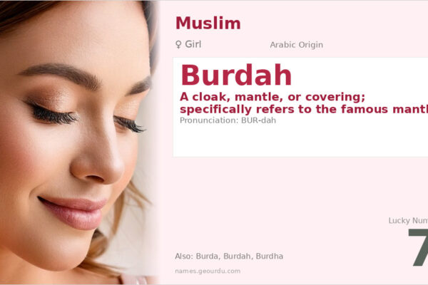 Burdah Name Meaning — Arabic Origin, Girl’s Name & Islamic Significance (2025)
