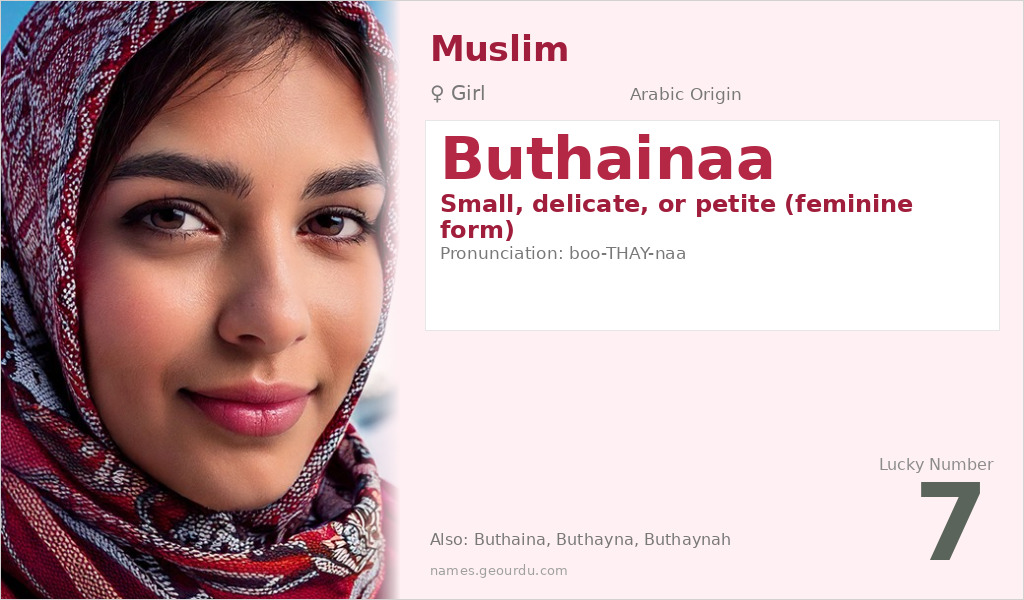 Buthainaa Name Meaning and Details