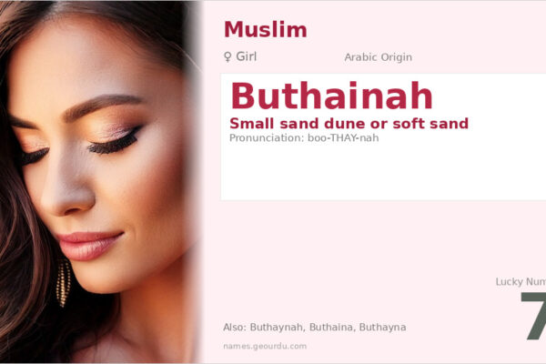 Buthainah Name Meaning — Arabic Origin, Girl Name & Details (2025)