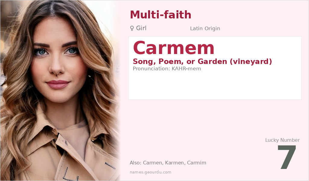 Carmem Name Meaning and Details