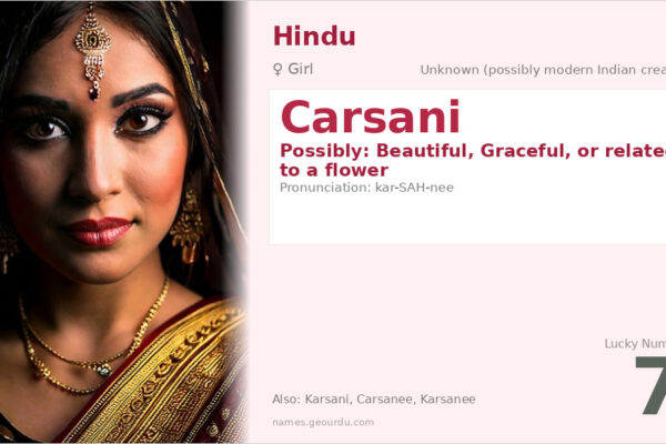 Carsani Name Meaning — Origin, Gender & Details (2025)