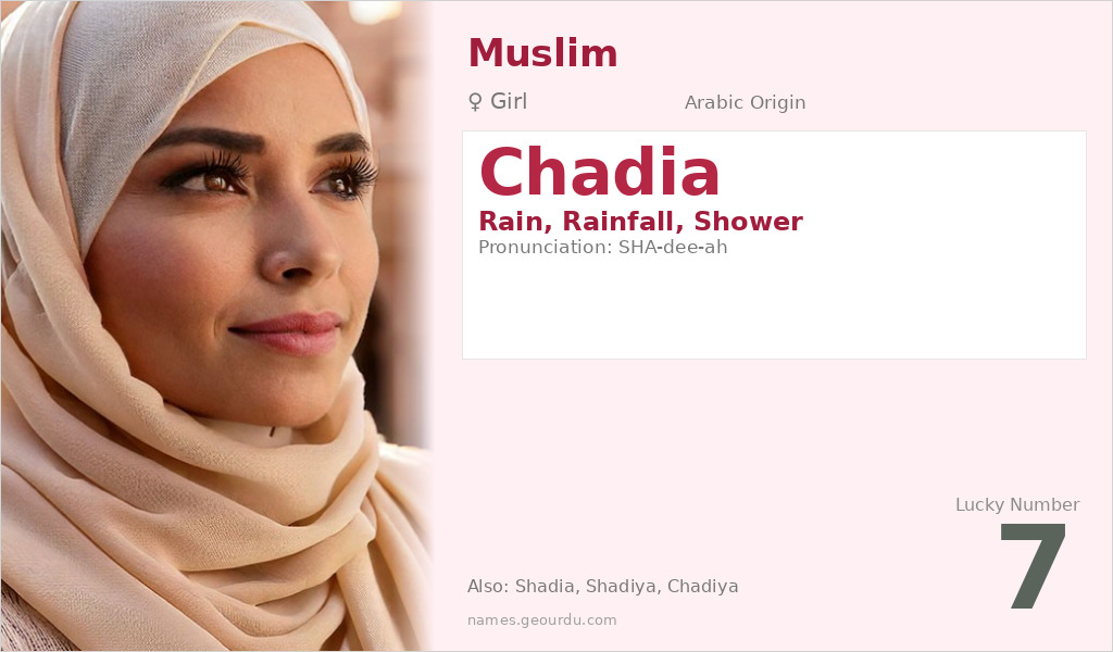 Chadia Name Meaning and Details