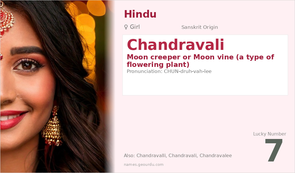 Chandravali Name Meaning and Details