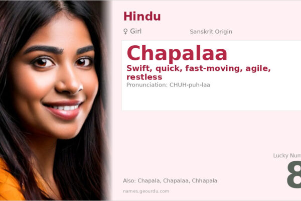 Chapalaa Name Meaning — Sanskrit Origin, Girl Name & Details (2025)