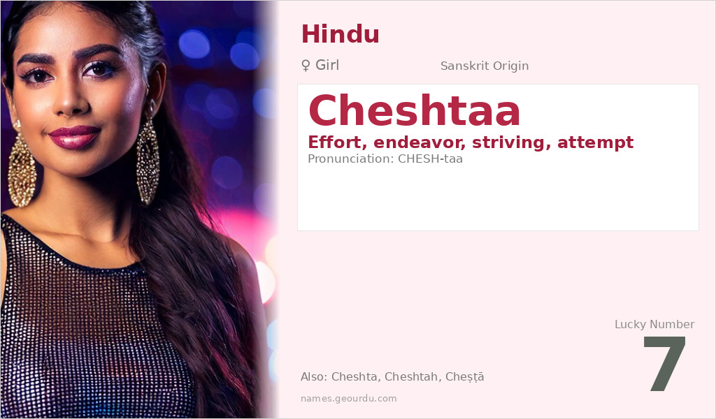 Cheshtaa Name Meaning and Details
