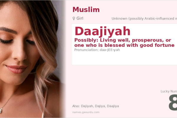 Daajiyah Name Meaning — Origin, Gender & Details (2025)