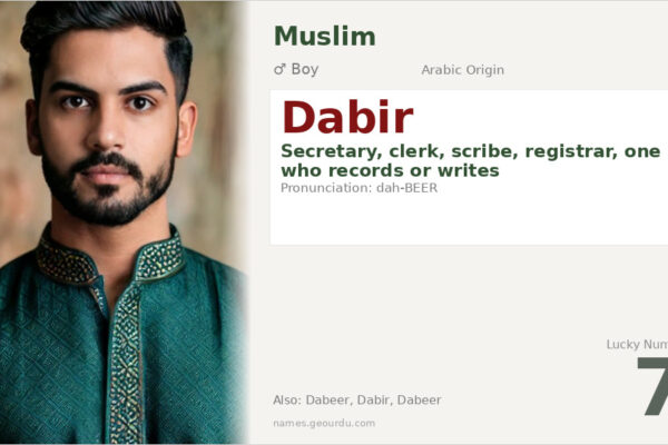 Dabir Name Meaning — Arabic Origin, Boy Name & Details (2025)