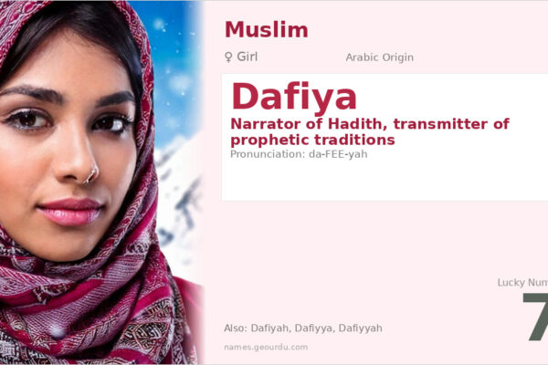 Dafiya Name Meaning — Arabic Origin, Girl Name & Hadith Connection (2025)