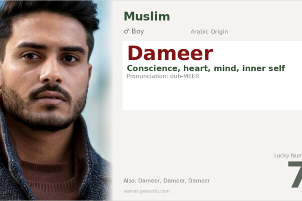 Dameer Name Meaning — Arabic Origin, Boy Name & Details (2025)