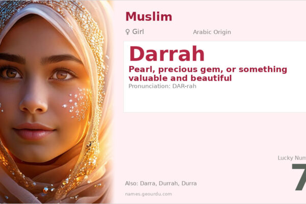 Darrah Name Meaning — Arabic Origin, Girl Name & Details (2025)