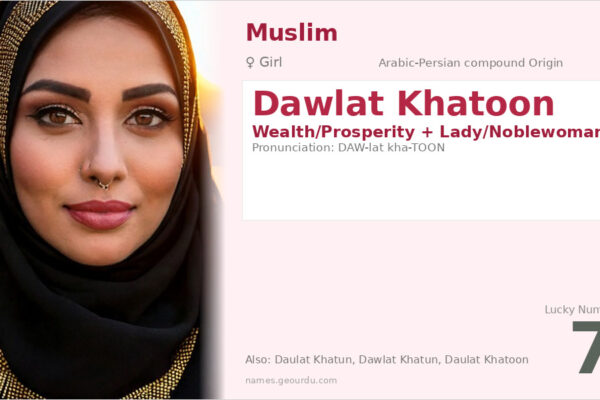 Dawlat Khatoon Meaning — Arabic-Persian Origin, Girl Name & Details (2025)