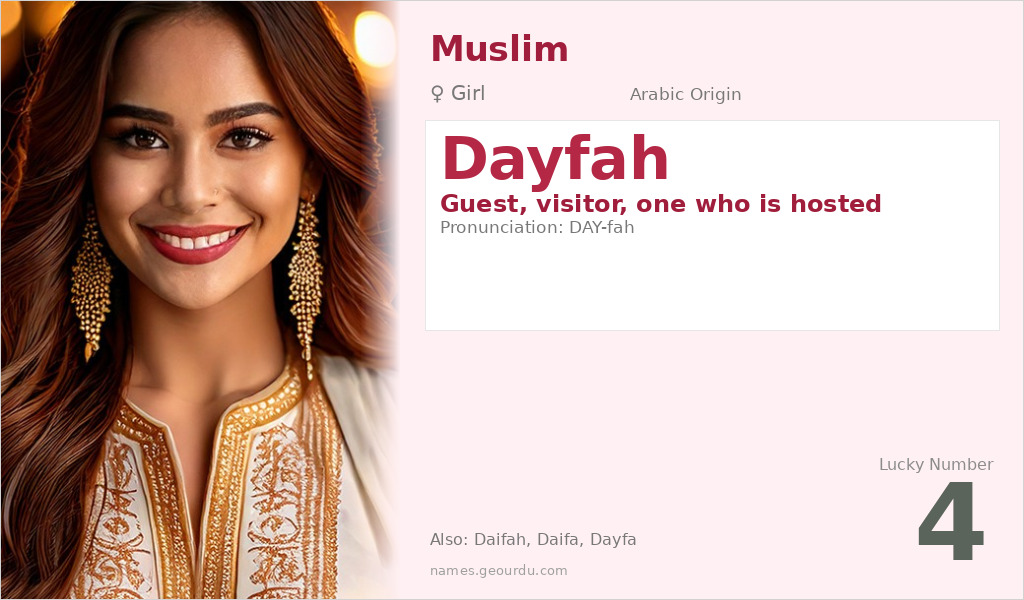 Dayfah Name Meaning and Details