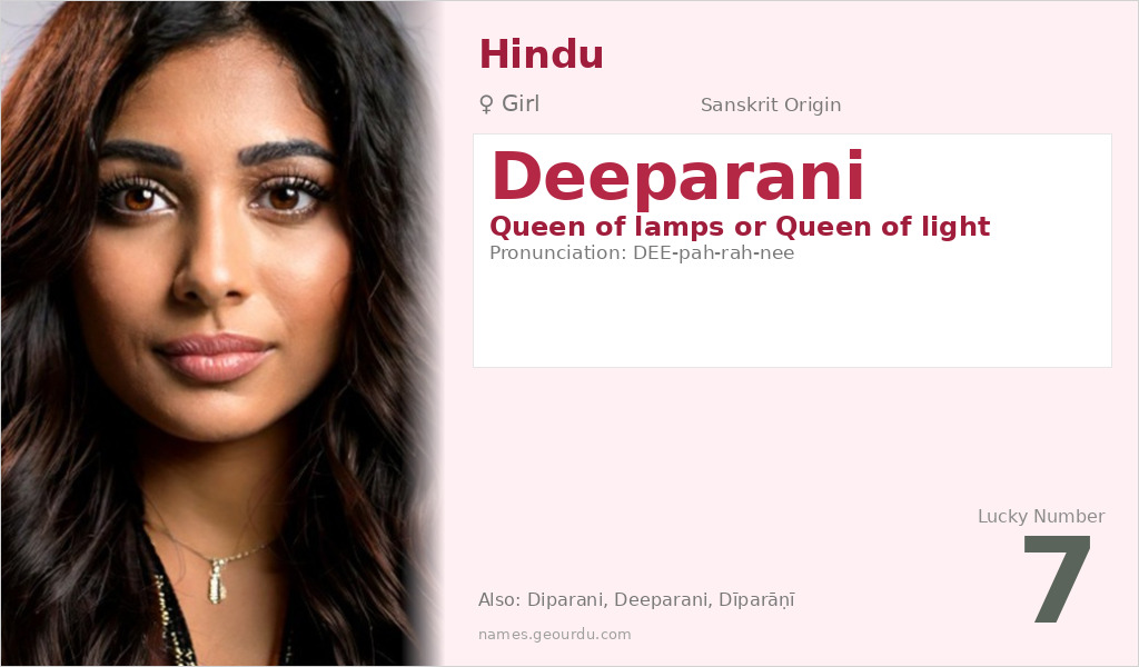 Deeparani Name Meaning and Details