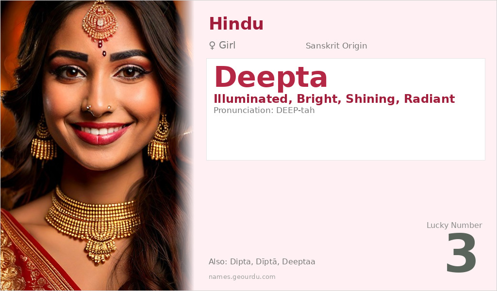 Deepta Name Meaning and Details