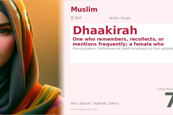 Dhaakirah Name Meaning — Arabic Origin, Girl Name & Islamic Significance (2025)