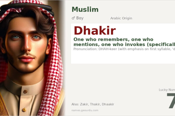 Dhakir Name Meaning — Arabic Origin, Boy Name & Islamic Significance (2025)