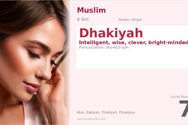 Dhakiyah Name Meaning — Arabic Origin, Girl’s Name & Intelligence (2025)