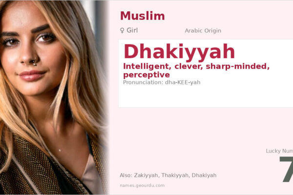 Dhakiyyah Name Meaning — Arabic Origin, Girl’s Name & Intelligence (2025)