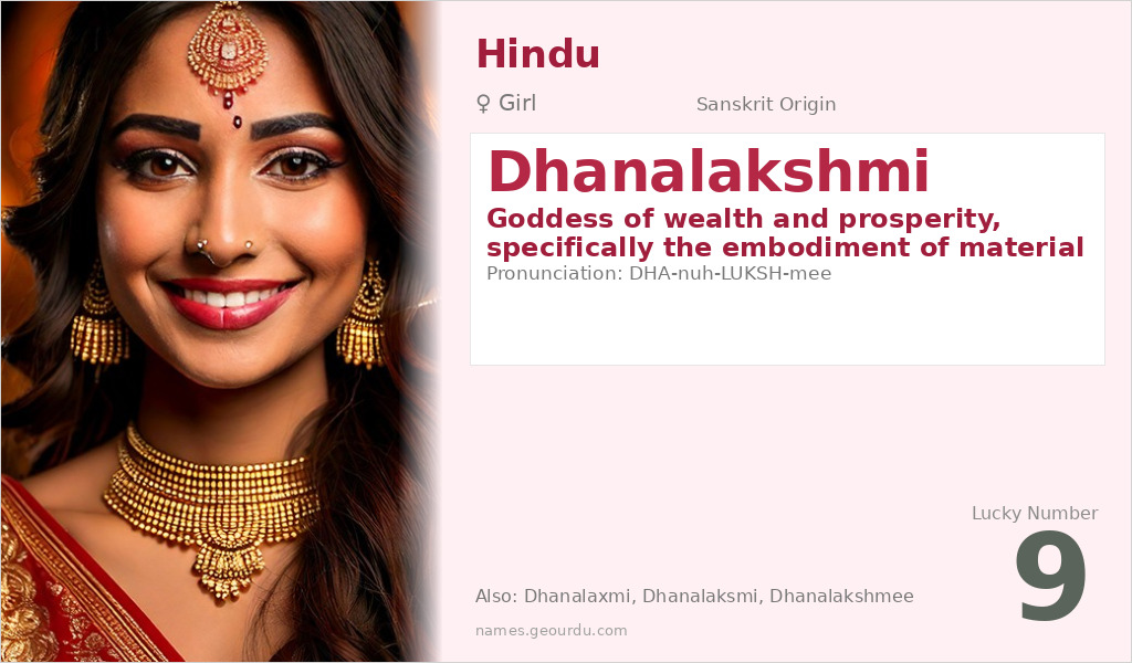 Dhanalakshmi Name Meaning and Details