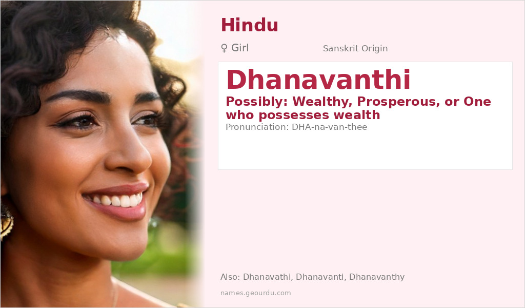 Dhanavanthi Name Meaning and Details