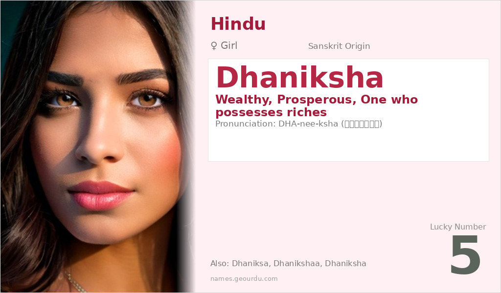 Dhaniksha Name Meaning and Details